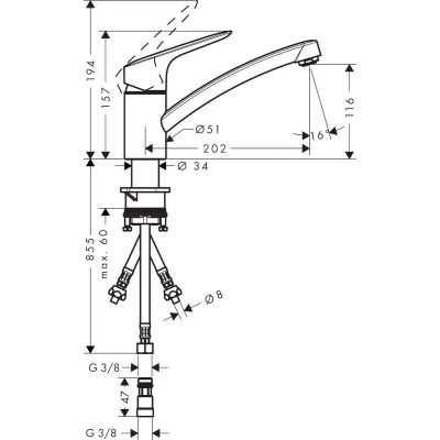 Hansgrohe Logis 71831000 bateria kuchenna