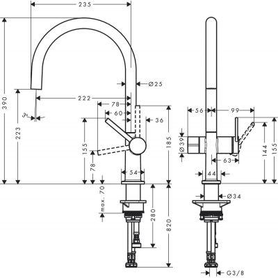 Hansgrohe Talis M54 72805800 bateria kuchenna