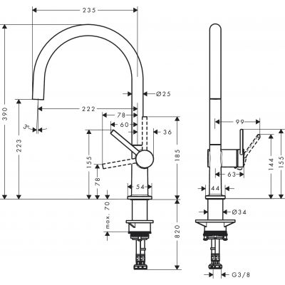 Hansgrohe Talis M54 72843670 bateria kuchenna