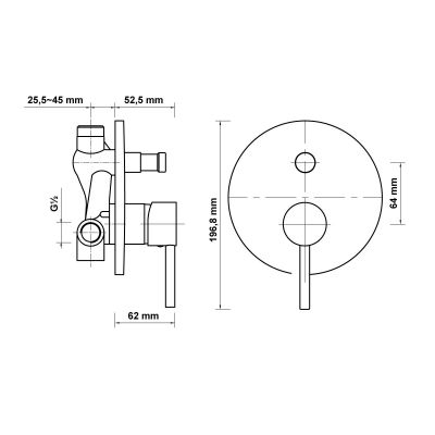 Hagser Lisa HGR80000034 bateria wannowo-prysznicowa podtynkowa