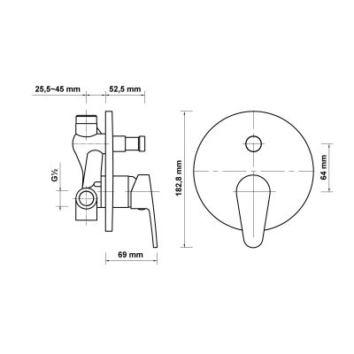 Hagser Della HGR11000034 bateria wannowo-prysznicowa podtynkowa