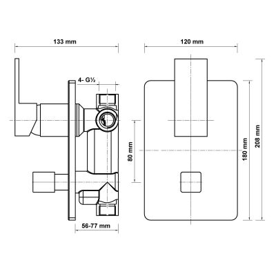 Hagser Ulva HGR13000034 bateria wannowo-prysznicowa podtynkowa