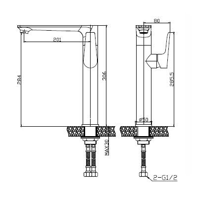 Invena Dokos BU19WB1 bateria umywalkowa stojąca