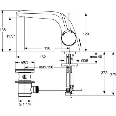 Ideal Standard Melange A4260AA bateria umywalkowa stojąca chrom