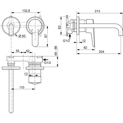 Ideal Standard Connect Blue A5933AA bateria umywalkowa podtynkowa chrom