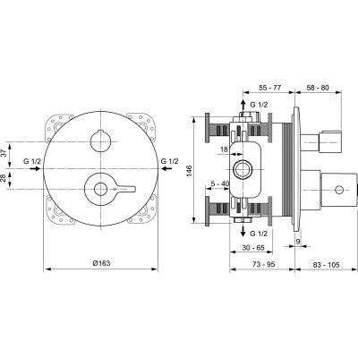 Ideal Standard Ceraplus A6869AA bateria wannowo-prysznicowa podtynkowa