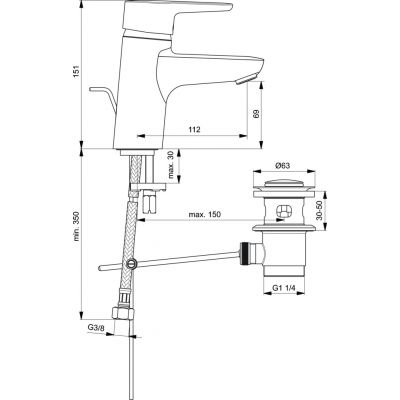 Ideal Standard Connect Blue B9914AA bateria umywalkowa stojąca chrom
