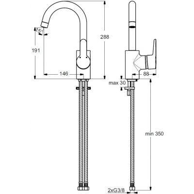 Ideal Standard Connect Blue B9933AA bateria umywalkowa stojąca chrom