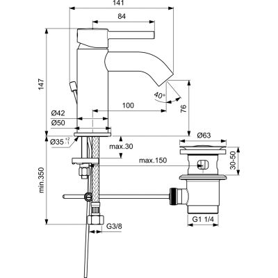 Ideal Standard Ceraline BC193AA bateria umywalkowa stojąca