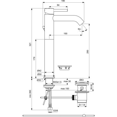 Ideal Standard Ceraline BC194AA bateria umywalkowa stojąca