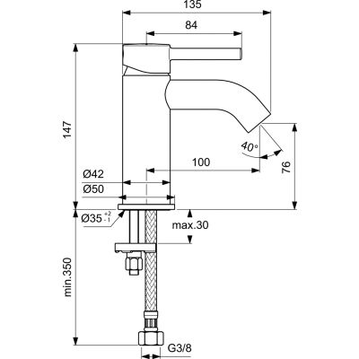Ideal Standard Ceraline BC268AA bateria umywalkowa stojąca