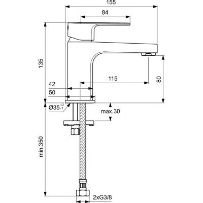 Ideal Standard Cerafine D BC682AA bateria umywalkowa stojąca chrom