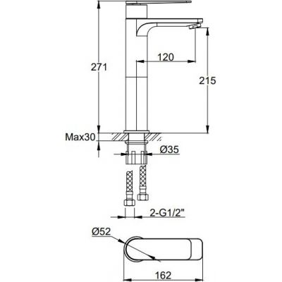 Kohlman Wexpo QB170W bateria umywalkowa