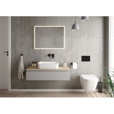 Oltens Hadsel 40808000 umywalka 50x40 cm prostokątna nablatowa biała