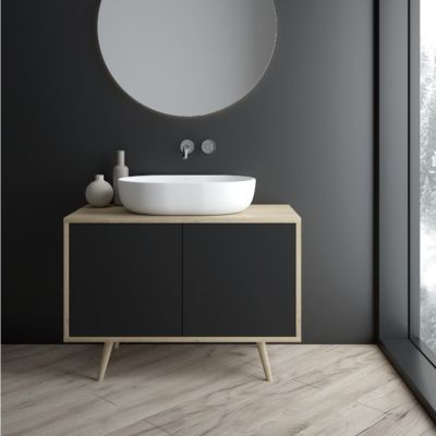 Oltens Hamnes 40820000 umywalka 60.5x41.5 cm owalna nablatowa biała