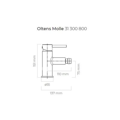 Oltens Molle 31300800 bateria bidetowa stojąca złoty połysk