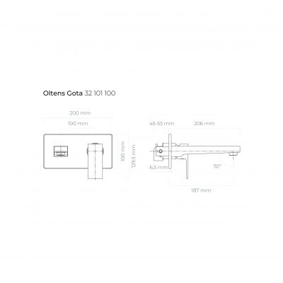Oltens Gota 32601300 bateria umywalkowa podtynkowa czarny mat