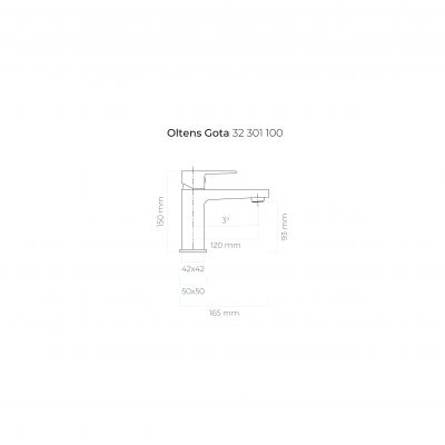 Oltens Gota 32201300 bateria umywalkowa stojąca czarny mat