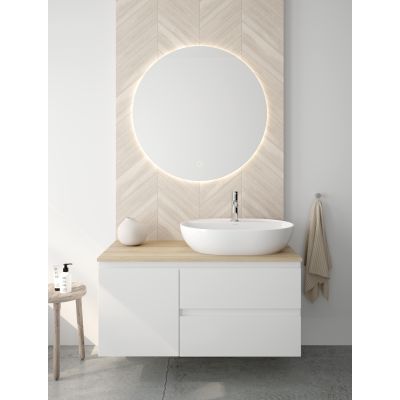 Oltens Hamnes 41813000 umywalka 51x39 cm owalna nablatowa biała