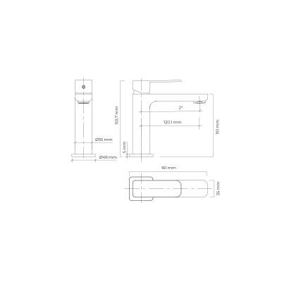 Oltens Hadsel 32204100 bateria umywalkowa stojąca chrom