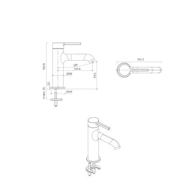 Oltens Rann 32205300 bateria umywalkowa stojąca czarny mat