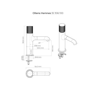 Oltens Hamnes 32306100 bateria umywalkowa stojąca chrom