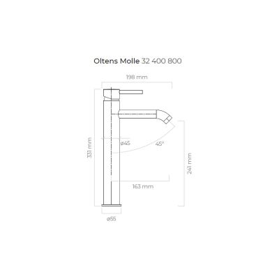 Oltens Molle 32400810 bateria umywalkowa stojąca złoty szczotkowany