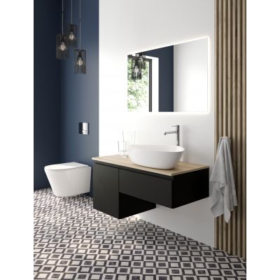 Oltens Torne 57101300 przycisk spłukujący do wc czarny mat/chrom/czarny mat