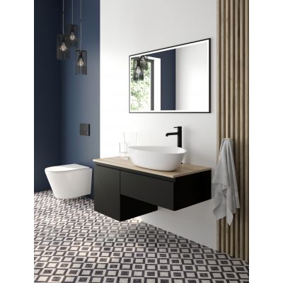 Oltens Torne 57101300 przycisk spłukujący do wc czarny mat/chrom/czarny mat