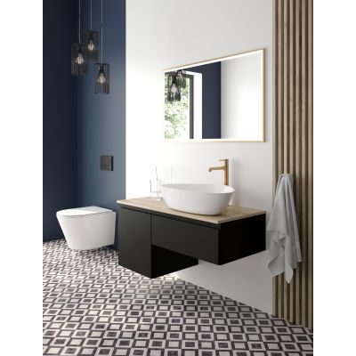 Oltens Torne 57101300 przycisk spłukujący do wc czarny mat/chrom/czarny mat