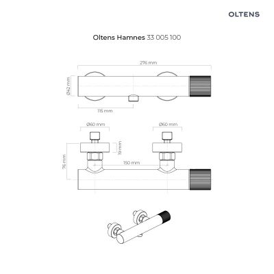 Oltens Hamnes 33005100 bateria prysznicowa ścienna chrom
