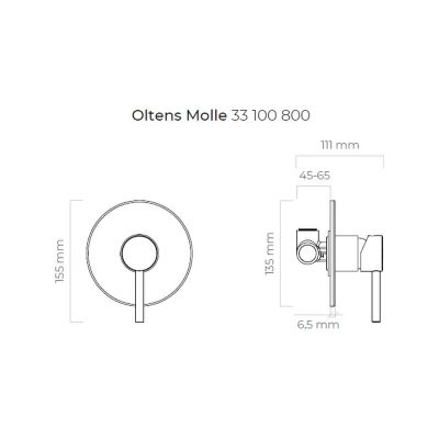 Oltens Molle 33100800 bateria prysznicowa podtynkowa złoty połysk