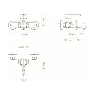 Oltens Molle 34000100 bateria wannowo-prysznicowa ścienna chrom