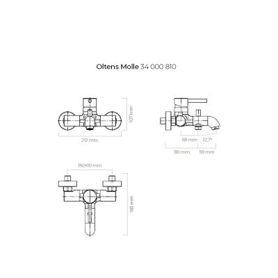 Oltens Molle 34000810 bateria wannowo-prysznicowa ścienna złoty szczotkowany