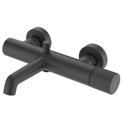 Oltens Hamnes 34005300 bateria wannowo-prysznicowa ścienna czarny mat