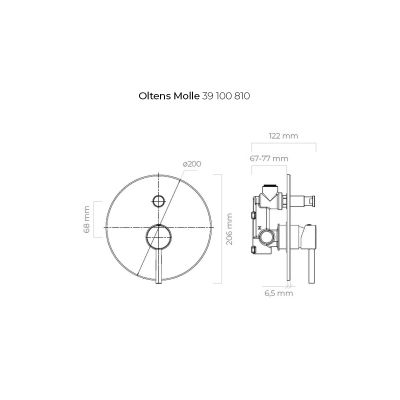 Oltens Molle 34100810 bateria wannowo-prysznicowa podtynkowa złoty szczotkowany