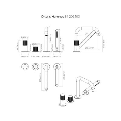 Oltens Hamnes 34202100 bateria wannowo-prysznicowa nawannowa chrom