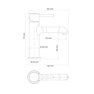 Oltens Molle 32203400 bateria umywalkowa stojąca grafit