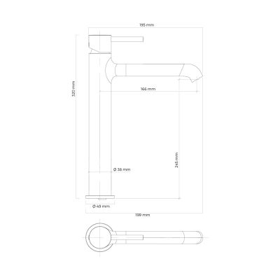 Oltens Molle 32403810 bateria umywalkowa stojąca złoty szczotkowany