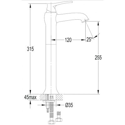 Omnires Art Deco AD5112CR bateria umywalkowa stojąca
