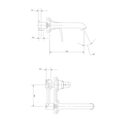 Omnires Art Deco AD5115GL bateria umywalkowa