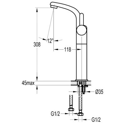 Omnires Darling DA5013BL bateria umywalkowa