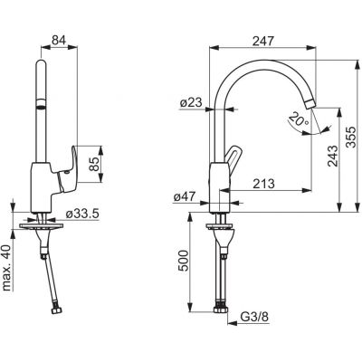 Oras Safira 1028F bateria kuchenna