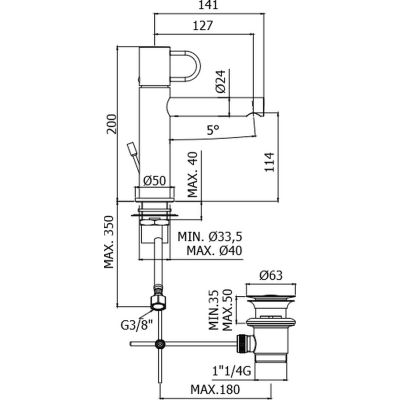 Paffoni Joker JK071KCR bateria umywalkowa