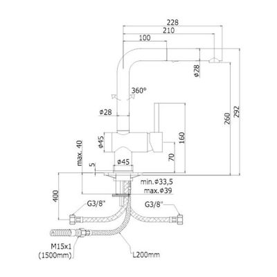 Paffoni Light LIG285NO bateria kuchenna