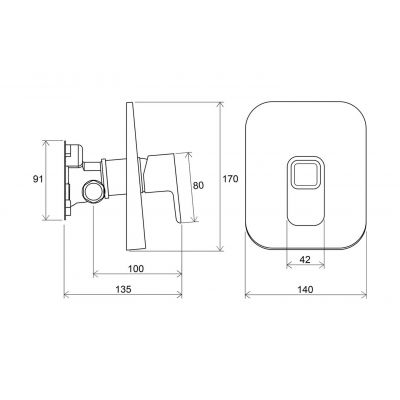 Ravak 10° X070071 bateria prysznicowa podtynkowa