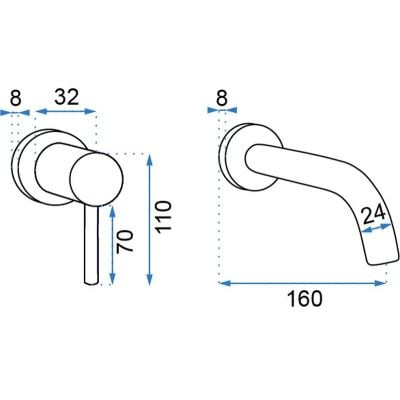 Rea Lungo REAB0521 bateria umywalkowa podtynkowa chrom