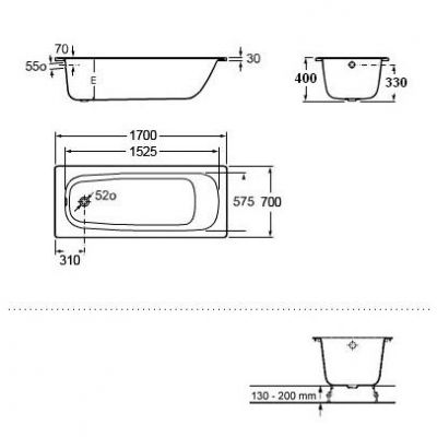Roca Contesa A2358K0000 wanna prostokątna 170x70 cm biała