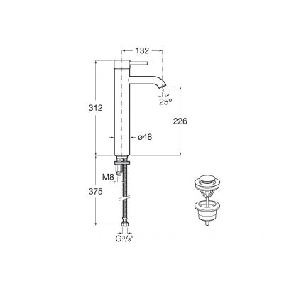 Roca Lanta A5A3411C00 bateria umywalkowa
