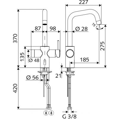 Schell Grandis 002420699 bateria kuchenna stojąca chrom